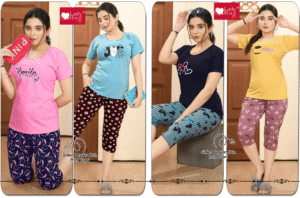 Sinker r/n plain & print capri set SN 7773 (Vol - J 436) - Image 7